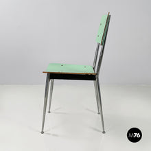 将图片加载到图库查看器,Chairs in aqua green formica and metal, 1960s