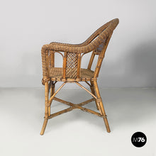 Load image into Gallery viewer, Chairs in rattan and light blue rattan, early 1900s