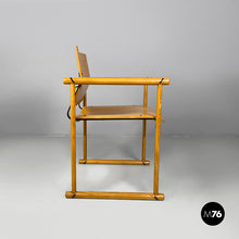 Load image into Gallery viewer, Chairs with armrests in wood and black metal, 1970s