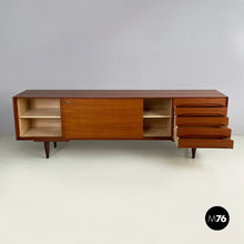 Load image into Gallery viewer, Wooden sideboard with drawers and sliding doors, 1960s