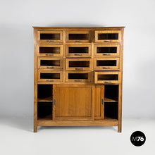 将图片加载到图库查看器,Sideboard with drawers in wood and glass, 1940s