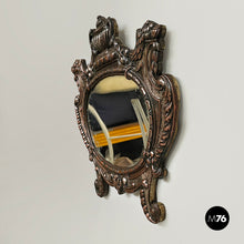 画像をギャラリービューアに読み込む, Oval wall mirror in silvered copper, early 1900s