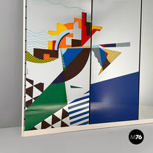 画像をギャラリービューアに読み込む, Floor mirror with geometric decoration, 1980s