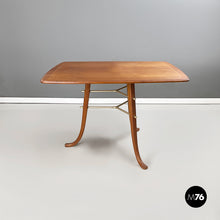 画像をギャラリービューアに読み込む, Coffee table in wood and brass, 1960s