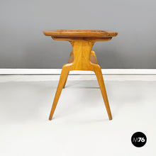 画像をギャラリービューアに読み込む, Coffee table in wood and decorated glass, 1950s