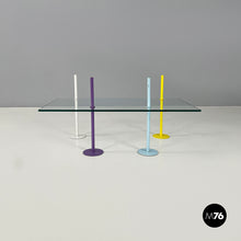 将图片加载到图库查看器,Coffe table in glass and metal rods, 1980s