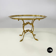 画像をギャラリービューアに読み込む, Coffee table in glass and brass, 1960s