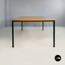 Charger l'image dans la galerie, Dining table or desk in wood and black metal, 1980s