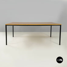 Charger l'image dans la galerie, Dining table or desk in wood and black metal, 1980s