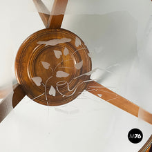 Load image into Gallery viewer, Coffe table in wood and decorated glass, 1950s