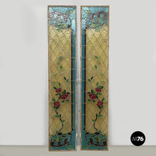 Charger l'image dans la galerie, Tall stained-glass windows with roses, 1910s