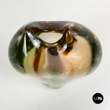 画像をギャラリービューアに読み込む, Green and pink Murano glass vase, 1970s
