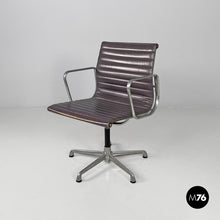 将图片加载到图库查看器,Dark grey leather office chair EA108 by Charles and Ray Eames for ICF, 1970s