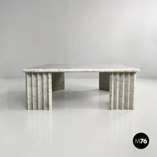 将图片加载到图库查看器,Rectangular coffe table in white marble by Carlo Scarpa, 1980s