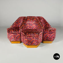 画像をギャラリービューアに読み込む, Armchairs in fabric and wood, 1970s