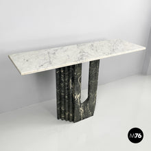 Charger l'image dans la galerie, Green and white marble console, 1980s