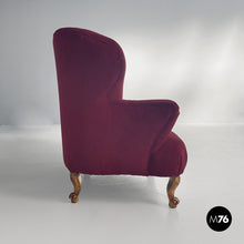 Load image into Gallery viewer, Sofa in purple velvet, 1980s