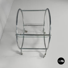 画像をギャラリービューアに読み込む, Cart in steel and glass, 1970s