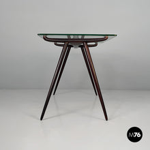 画像をギャラリービューアに読み込む, Coffee table in wood and glass , 1950s