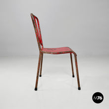 画像をギャラリービューアに読み込む, Red metal chairs, 1940s
