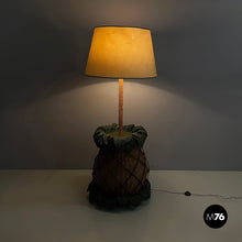 画像をギャラリービューアに読み込む, Pineapple floor lamp in wicker, 1970s