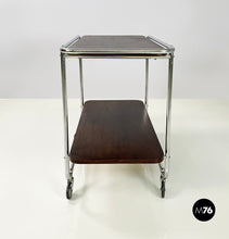 画像をギャラリービューアに読み込む, Wood and metal cart with double shelf, 1940s