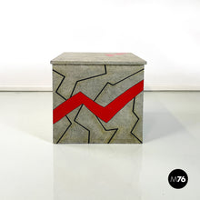 将图片加载到图库查看器,Chest of drawers in gray wood with broken stripes, 1990s