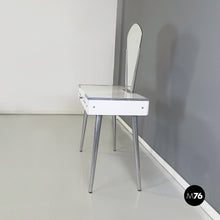 画像をギャラリービューアに読み込む, Console with mirror in opaline glass and steel by Raimondi, 1953