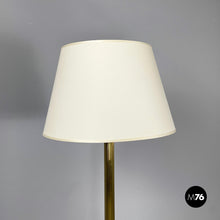 画像をギャラリービューアに読み込む, Floor lamp in withe fabric and brass by Lam Bologna, 1960s