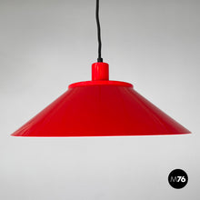Load image into Gallery viewer, Chandelier in glass, red and white metal, 1970s