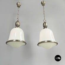 Charger l'image dans la galerie, Chandeliers in opaline glass and metal, 1960s