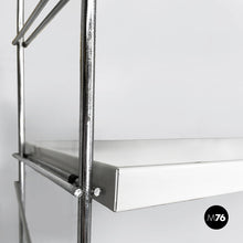 Load image into Gallery viewer, Modular wall bookcase in white metal and steel, 1980s