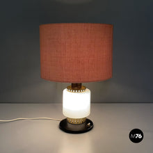画像をギャラリービューアに読み込む, Glass and fabric table lamp by Stilnovo, 1960s