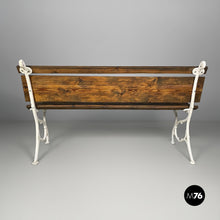 Load image into Gallery viewer, Wooden and white cast iron bench, 1930s