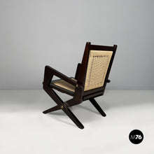 Charger l'image dans la galerie, Wood and straw armchairs, 1940s