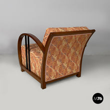 Load image into Gallery viewer, Armchairs in wood and fabric, 1930s