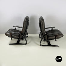 画像をギャラリービューアに読み込む, Reclining armchairs and pouf by De Sede, 1970s
