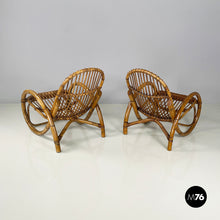 Carica l'immagine nel visualizzatore di Gallery, Armchairs in rattan, 1960s