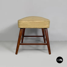 Carica l'immagine nel visualizzatore di Gallery, Pouf in wood and beige satin, 1940s