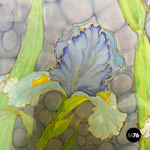 将图片加载到图库查看器,Canvas painting with flowers and butterfly, 1970s