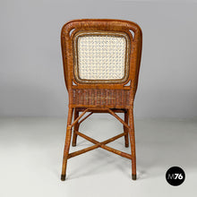 Load image into Gallery viewer, Chairs in rattan and straw, 1960s