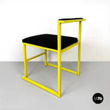 将图片加载到图库查看器,Chair with black fabric and yellow metal, 1980s