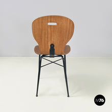 画像をギャラリービューアに読み込む, Chair in wood and black metal, 1960s