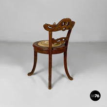 画像をギャラリービューアに読み込む, Chair in wood and embroidered fabric, 1930s