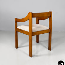 Load image into Gallery viewer, Chairs in wood and beige fabric, 1970s