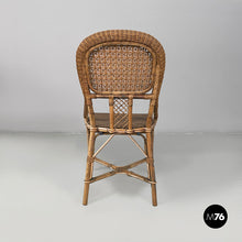 Carica l'immagine nel visualizzatore di Gallery, Chairs in rattan and light blue rattan, early 1900s