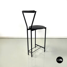 画像をギャラリービューアに読み込む, High stool in black metal and rubber, 1980s