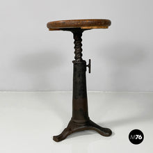 Load image into Gallery viewer, Stool in cast iron and wood, 1930s