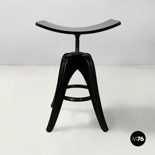 Load image into Gallery viewer, Black wooden stool, early 1900s