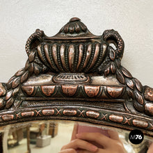 画像をギャラリービューアに読み込む, Oval wall mirror in silvered copper, early 1900s